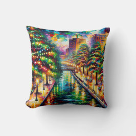 Kerstverlichting: San Antonio Riverwalk Kussen