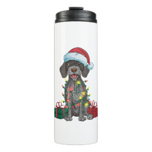 Kerstverlichting Santa Duitse Wirehaired Pointer D Thermosbeker