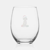 Kerstverlichting Santa Duitse Wirehaired Pointer D Wijnglas Zonder Voet (Achterkant)