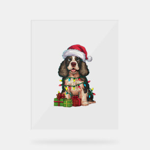 Kerstverlichting Santa Hat Alaskan Malamute Dog Ch Acryl Bord
