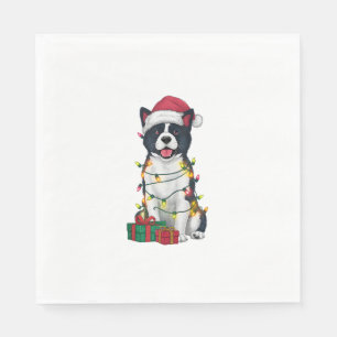 Kerstverlichting Santa Hat Amerikaanse Akita Dog K Servet