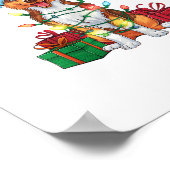 Kerstverlichting Santa Hat Australische Kelpie Dog Poster (Hoek)