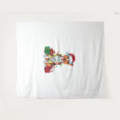 Kerstverlichting Santa Hat Australische Kelpie Dog Wandkleed (Voorkant (horizontaal))