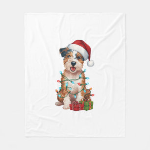 Kerstverlichting Santa Hat Australische Terrier Do Fleece Deken