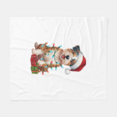 Kerstverlichting Santa Hat Australische Terrier Do Fleece Deken (Voorkant (Horizontaal))