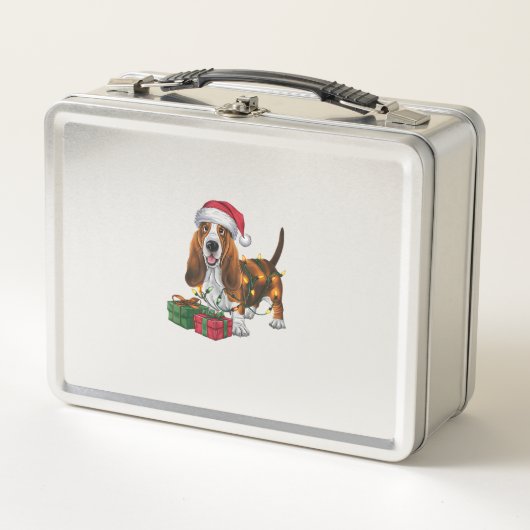Kerstverlichting Santa Hat Basset Hound Dog Christ (Voorkant)