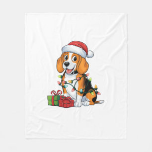 Kerstverlichting Santa Hat Beagle Dog Kerstmis Fleece Deken