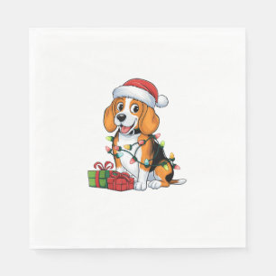 Kerstverlichting Santa Hat Beagle Dog Kerstmis Servet