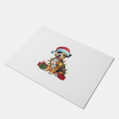 Kerstverlichting Santa Hat Border Terrier Dog Kers Deurmat (Schuin)