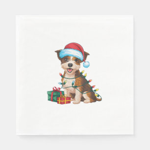 Kerstverlichting Santa Hat Border Terrier Dog Kers Servet