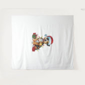 Kerstverlichting Santa Hat Border Terrier Dog Kers Wandkleed (Voorkant (horizontaal))