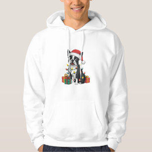 Kerstverlichting Santa Hat Boston Terrier Dog Kers Hoodie