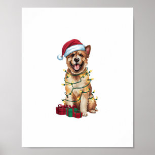 Kerstverlichting Santa Hat Bouvier des Flandres Ho Poster