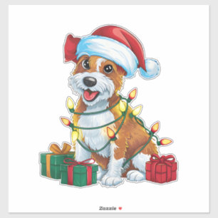 Kerstverlichting Santa Hat Cardigan Welsh Corgi Do Sticker