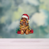 Kerstverlichting Santa Hat Cocker Spaniel Hond Ker Acryl Bord (Neutraal)