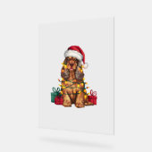 Kerstverlichting Santa Hat Cocker Spaniel Hond Ker Acryl Bord (Hoek)
