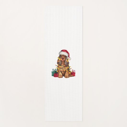 Kerstverlichting Santa Hat Cocker Spaniel Hond Ker Yogamat (Voorkant)