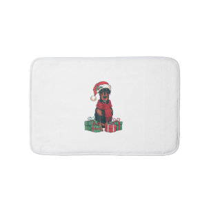 Kerstverlichting Santa Hat Doberman Dog Christmas Badmat