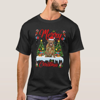Kerstverlichting: Santa Hat Dogue de Bordeaux Dog T-shirt