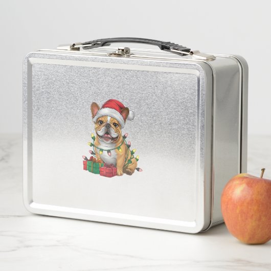 Kerstverlichting Santa Hat Franse Bulldog Kerstmis (In situ)