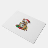 Kerstverlichting Santa Hat Franse Bulldog Kerstmis Deurmat (Schuin)