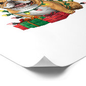 Kerstverlichting Santa Hat Franse Bulldog Kerstmis Poster (Hoek)