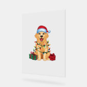 Kerstverlichting Santa Hat Golden Retriever Dog Ch Acryl Bord (Hoek)