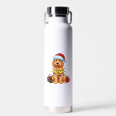 Kerstverlichting Santa Hat Goldendoodle Dog Christ Waterfles (Voorkant)