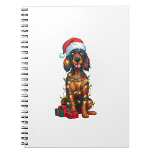 Kerstverlichting Santa Hat Gordon Setter Dog Kerst Notitieboek