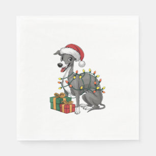 Kerstverlichting Santa Hat Italiaanse Greyhound Do Servet