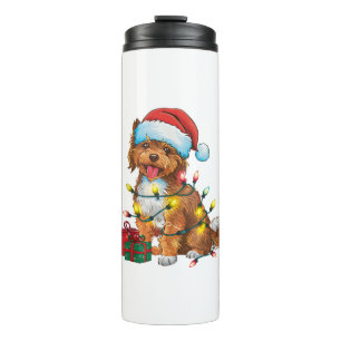 Kerstverlichting Santa Hat Lowchen Dog Christmas Thermosbeker
