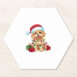 Kerstverlichting Santa Hat Maltipoo Dog Christmas Kartonnen Onderzetters<br><div class="desc">Kerstverlichting Santa Hat Maltipoo Dog Christmas</div>