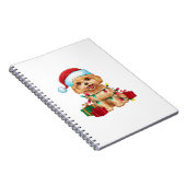 Kerstverlichting Santa Hat Maltipoo Dog Christmas Notitieboek (Rechterzijde)