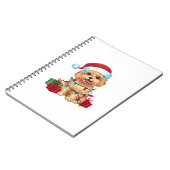 Kerstverlichting Santa Hat Maltipoo Dog Christmas Notitieboek (Linkerzijde)