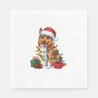 Kerstverlichting Santa Hat Noorse Elandhond Hond C Servet
