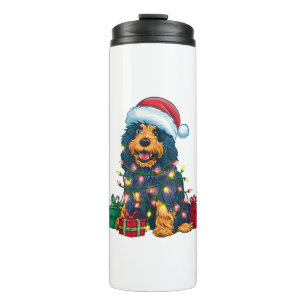 Kerstverlichting Santa Hat Portugese Waterhond Chr Thermosbeker