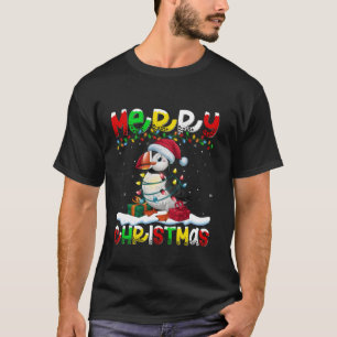 Kerstverlichting Santa Hat Puffin Bird Merry Chris T-shirt