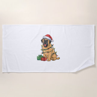 Kerstverlichting Santa Hat Pyreneese Mastiff Dog C Strandlaken