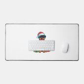 Kerstverlichting Santa Hat Rottweiler Hondenkerst Bureaumat (Keyboard & Muis)