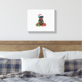 Kerstverlichting Santa Hat Rottweiler Hondenkerst Canvas Afdruk (Insitu (Slaapkamer))