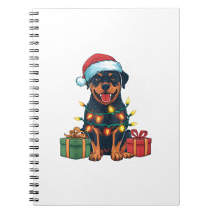 Kerstverlichting Santa Hat Rottweiler Hondenkerst Notitieboek