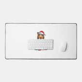Kerstverlichting Santa Hat Rough Collie Dog Kerstm Bureaumat (Keyboard & Muis)