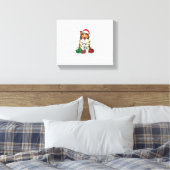 Kerstverlichting Santa Hat Rough Collie Dog Kerstm Canvas Afdruk (Insitu (Slaapkamer))