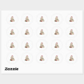 Kerstverlichting Santa Hat Samoyed Dog Kerstmis Ronde Sticker (Vel)