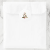 Kerstverlichting Santa Hat Samoyed Dog Kerstmis Ronde Sticker (Tas)