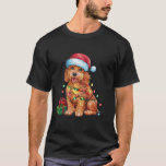 Kerstverlichting Santa Hat Schnoodle Dog Christmas T-shirt<br><div class="desc">Kerstverlichting Santa Hat Schnoodle Dog Christmas</div>