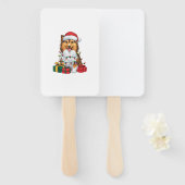 Kerstverlichting Santa Hat Sheltie Dog Kerstmis Handwaaier (Voorkant en achterkant)