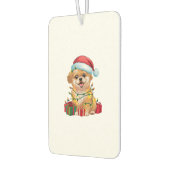 Kerstverlichting Santa Hat Shih Poo Dog Kerstmis Luchtverfrisser (Links)