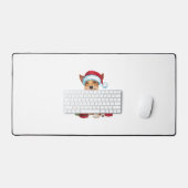 Kerstverlichting Santa Hat Skye Terrier Hond Kerst Bureaumat (Keyboard & Muis)