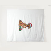 Kerstverlichting Santa Hat Thai Ridgeback Dog Kers Wandkleed (Voorkant (horizontaal))